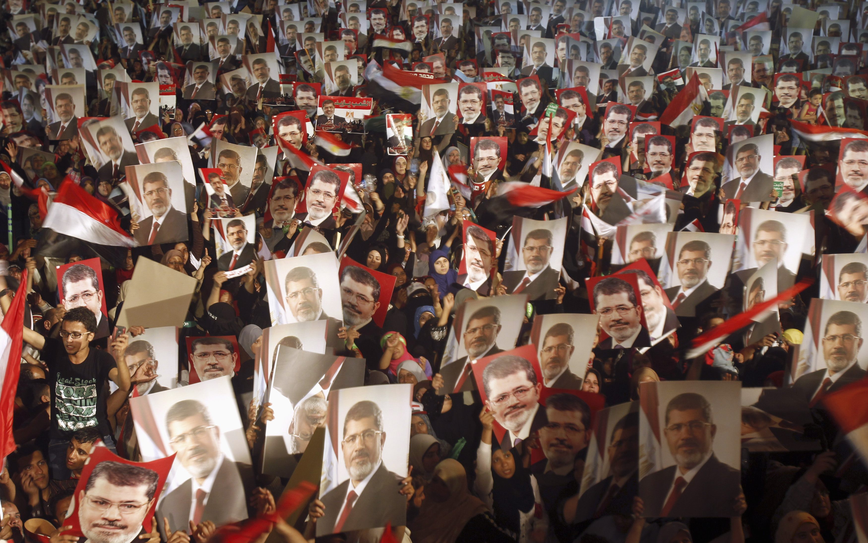 After its takeover, Egypt's military moved swiftly to shut down coverage of pro-Morsi events such as this rally in Cairo on 3 July
