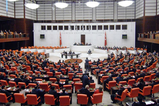 The floor of Turkey's house of parliament.