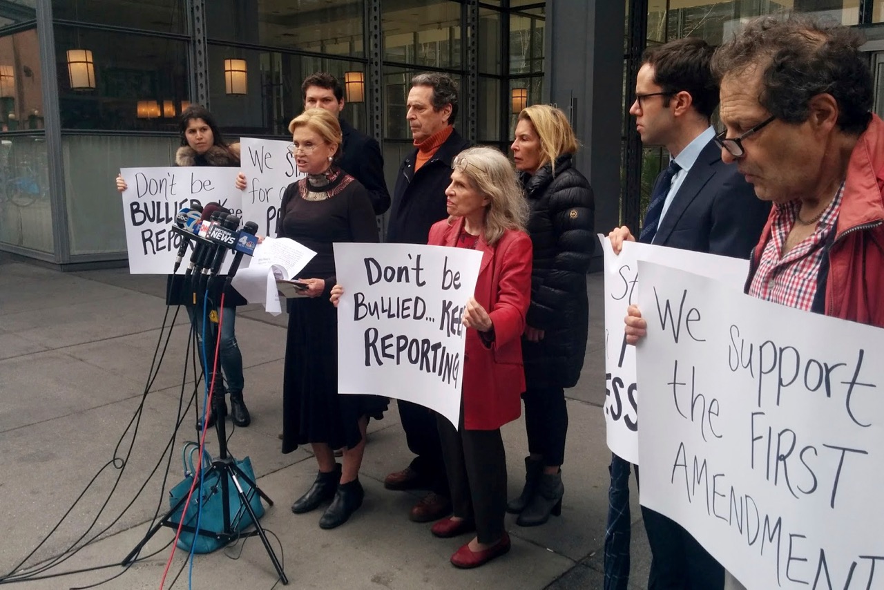 On 25 February 2017, Rep. Carolyn Maloney, D-NY, voiced outrage over the White House decision to block The New York Times, the Los Angeles Times, CNN, Politico and others from a press briefing in Washington
